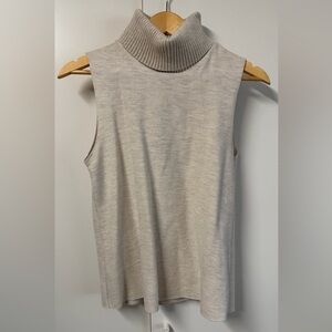 Zara Beige Sleeveless Turtleneck Sweater